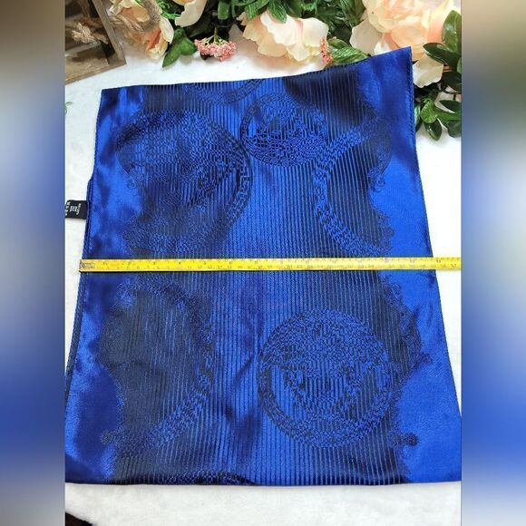 Authentic Versace Iridescent Black and Blue Scarf - Picture 10 of 12